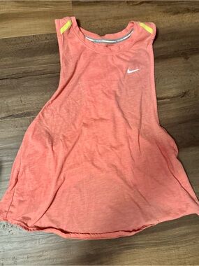 Nike Coral Performance Tank with White Swoosh